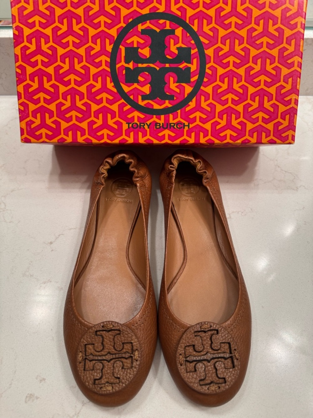 Tory Burch Reva Flats in Royal Tan